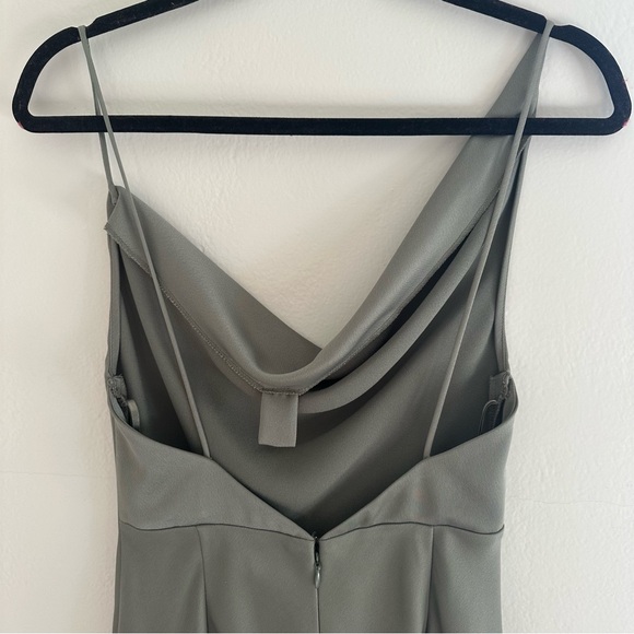 NWT BHLDN August Satin Charmeuse Midi Dress in Moss - Picture 8 of 11